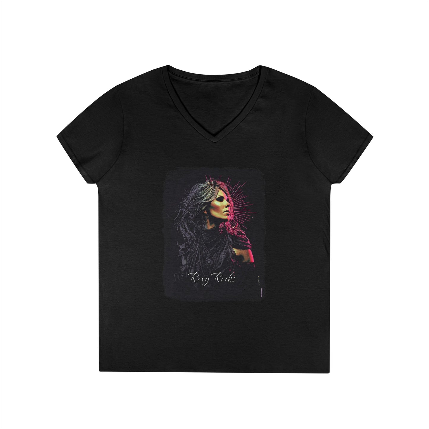 Roxy Vale Ladies' V-Neck 100% Cotton T-Shirt