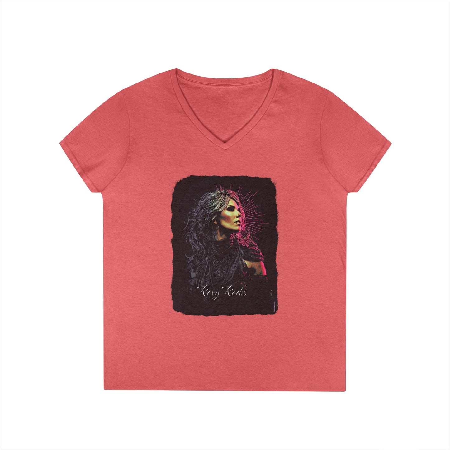 Roxy Vale Ladies' V-Neck 100% Cotton T-Shirt