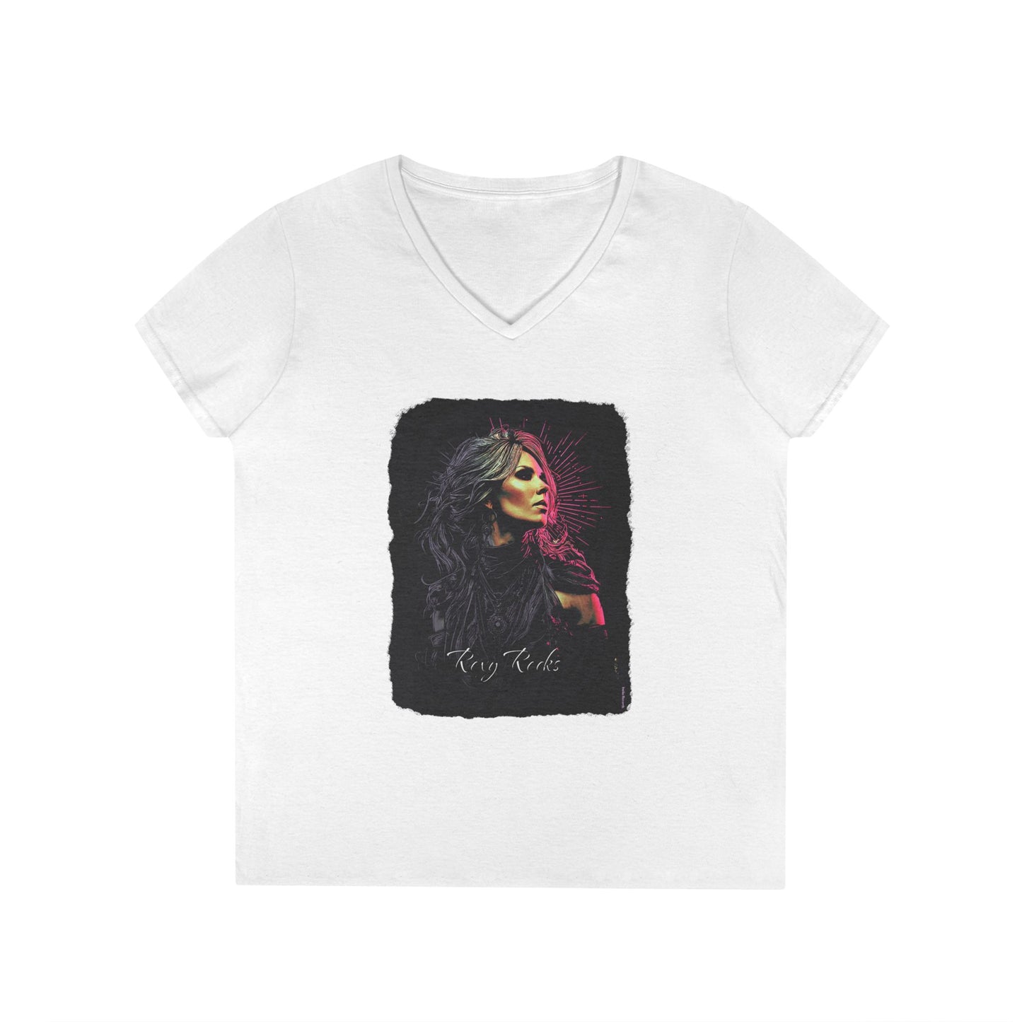 Roxy Vale Ladies' V-Neck 100% Cotton T-Shirt